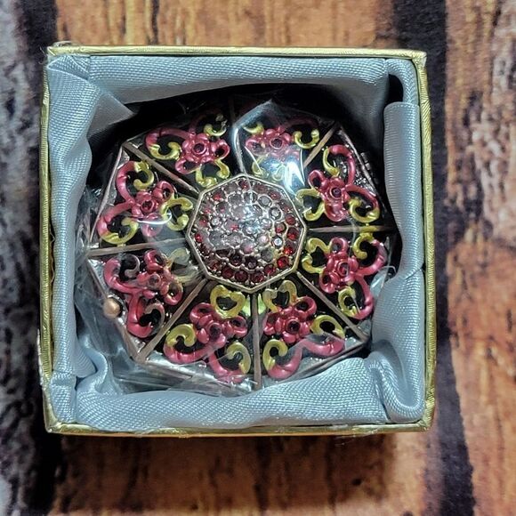 Hexagon Shaped Trinket Box with Gemstones - Picture 2 of 9